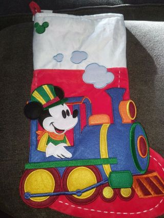 Disney Parks Mickey Mouse Train Christmas Stocking