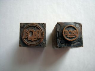 (2) Rca (radio Corporation Of America) Letterpress Cut Copper Printer Blocks