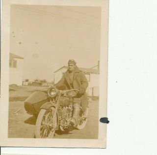 1930s Us Army Soldier On Motorcycle With Side Car Photo