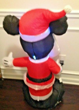christmas airblown inflatable light up disney mickey mouse dressed as santa 3 1 3