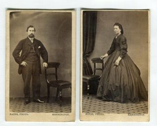 2 Early Cdv Husband & Wife 1860’s Bates London