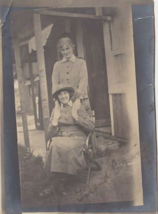 Old Photo Ww1 Beau Marais Waac Women Uniform Camp 1910s Military F4