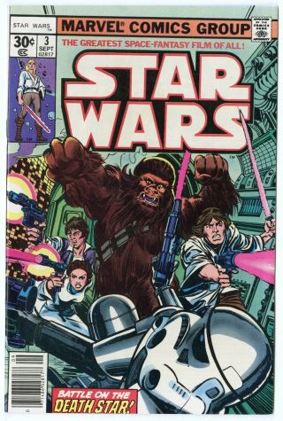 Star Wars 3 Nm/mt 9.  8 White Pages Marvel A First Print 1977
