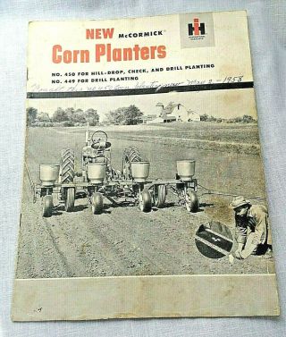 International Harvester Mccormick Corn Planters Brochure Booklet 1958
