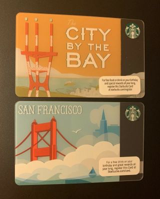 Starbucks San Francisco 2010 Golden Gate Bridge 2012 Sutro Tower Gift Card