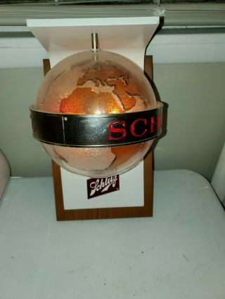 Old Stock SCHLITZ beer 1970s motion spinning globe wall sconce Light SIGN 2