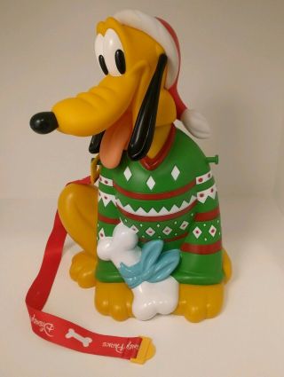 Walt Disney Parks Pluto Christmas Green Sweater Popcorn Bucket