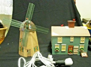 Dept 56 Home Sweet Home House And Windmill Set Of 2 Snow Viillag 5126 - 8 Retired