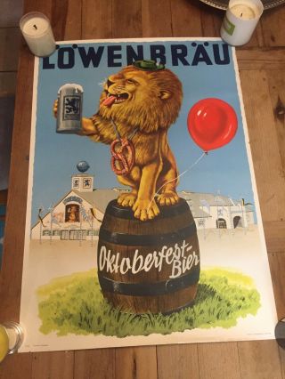 Lowenbrau Oktoberfestbier Advertisement Poster 1960 