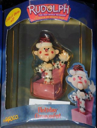Charlie - In - Box Ornament Rudolph Island Of Misfit Toys Rare Jack - In The - Box