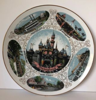 1960s Vintage Collectors Disneyland 9.  5 " Souvenir Plate Memorabilia Keepsake