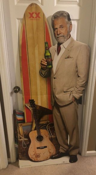 Dos Equis Most Interesting Man In The World Life Sz Card Board Staue Surf Board