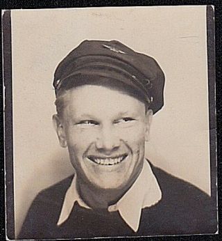 Old Vintage Antique Photo Booth Photograph Man In Hat 64