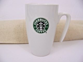 Starbucks White Coffee Cup Mug Signature Logo Open Handle 2007 Slim Shape