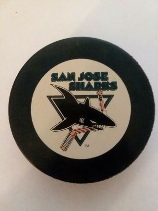 San Jose Sharks 1993 - 94 Nhl Official Game Hockey Puck Inglasco Game Vtg