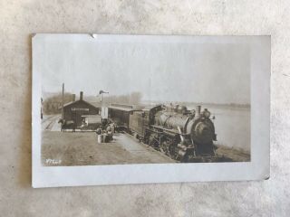 1912 Lecompton,  Kansas Train And Train Depot Rppc