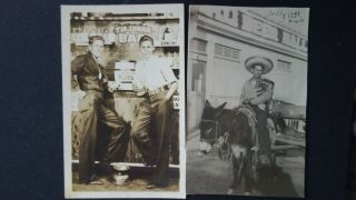 Tijuana Mexico Bar And Donky 2 Old Real Photo Postcard