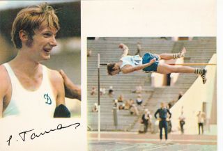 1974 Handsome Young Man Athlete Jumper Yuri Tarmak Old Russian Postcard Gay Int