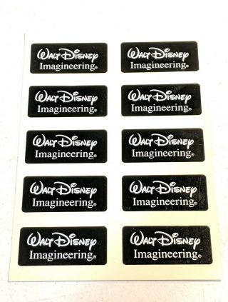 Vintage Sheet Of 10 Walt Disney Imagineering Stickers