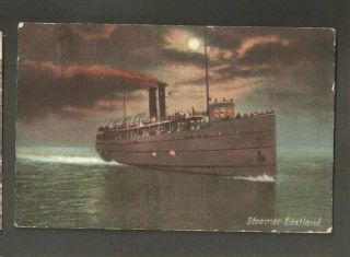 Vtg Postcard Steamer Eastland Chicago Ill Il Illinois Steamship Ss
