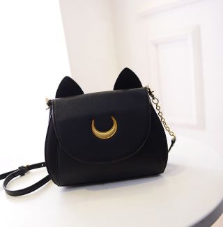 Sailor Moon 20th Anniversary Luna Bag Limit Handbag Black Leather