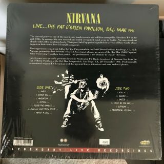 Nirvana - Live At Pat O ' Brien Pavilion Del Mar 1991 Import 180g Colored Vinyl LP 3