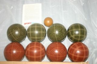 Vintage Sportcraft Bocce Ball Game Lawn Bowling Italy 8 Balls 1 Pallino/Jack Nic 2