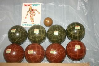 Vintage Sportcraft Bocce Ball Game Lawn Bowling Italy 8 Balls 1 Pallino/Jack Nic 3