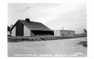 Vintage Rppc Presbyterian Church Platte South Dakota Real Photo Postcard