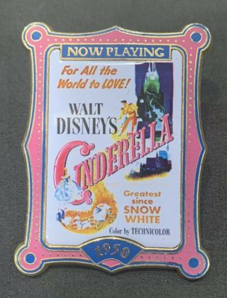 Disney Store Walt’s 100 Years Of Dreams 60 Cinderella 1950 Movie Poster Pin