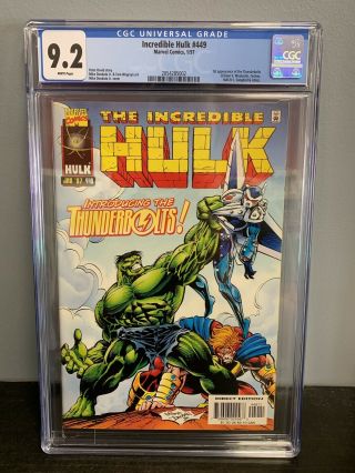 The Incredible Hulk 449 Cgc 9.  2 1st Thunderbolts