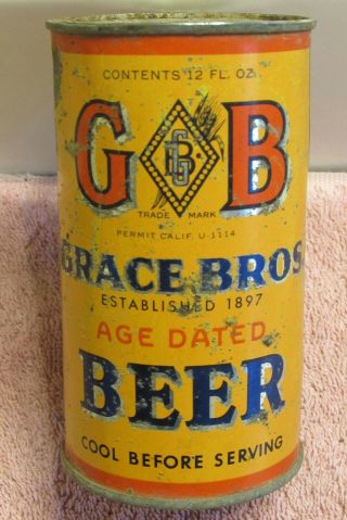 Gb Grace Bros Age Dated Beer Irtp Opening Instructional Ft Beer Can California