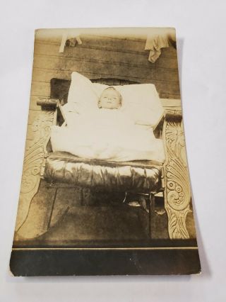 Vintage Rppc Real Photo Postcard Post Mortem Of A Child