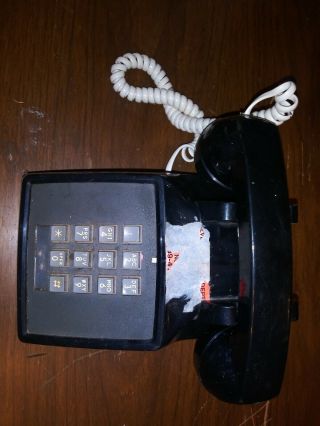 Vintage Push Button Phone Telephone Black Mid Century Western Electric