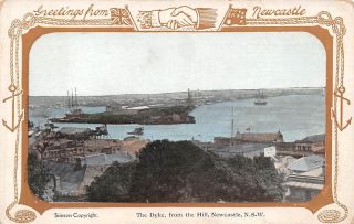 Newcastle,  South Wales,  Australi Dyke & Harbor View From The Hill C.  1904 - 14