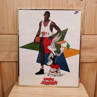 Vintage 1992 Hare Air Jordan Space Jam Nike Poster Picture 16” X 20” Bugs Bunny