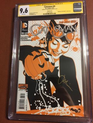 Catwoman 35 Monster Of The Month Variant Cover Cgc Ss Signed Joshua Middleton