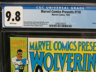 Marvel Comics Presents 118 (1992) Early Venom Vs.  Wolverine CGC 9.  8 F263 3