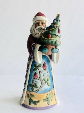 Jim Shore Chipped Tree Santa Figurine 