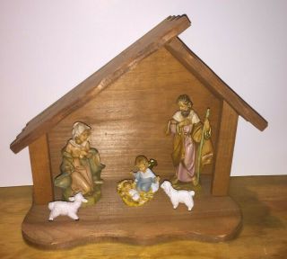Fontanini My First Creche Nativity Set 5 Figurines & Stable By Roman Inc Rare