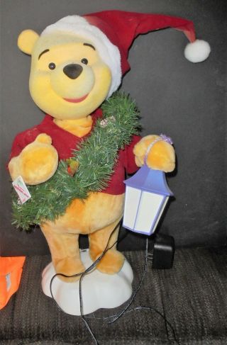 Winnie The Pooh Animated Christmas Display Figure By 20 " Lighted Lantern Rare