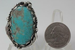 Vintage Old Pawn Navajo Turquoise Sterling Silver Ring Size: 9 534