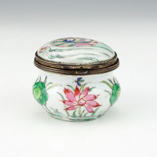 Antique Samson French Porcelain - Hand Painted Oriental Bird Pill Box