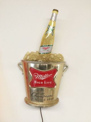Miller High Life Light - Up Gold Champagne Bucket Sign.  When it ' s time to relax 2