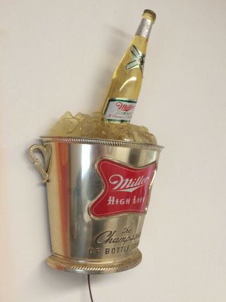 Miller High Life Light - Up Gold Champagne Bucket Sign.  When it ' s time to relax 3