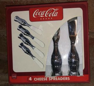 Coca - Cola Coke Set Of 4 Cheese Spreaders Nib
