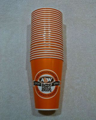 Vntg 1994 Canadian A & W Root Beer 12 Oz Wax Paper Cups – 24 Ea - Nos