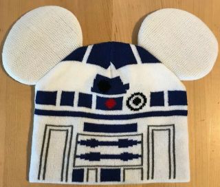 Disney Parks R2d2 Mickey Mouse Ears Winter Knit Hat Star Wars Youth Beanie