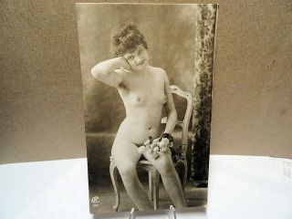 Rppc Real Photo Postcard Nude Beauty A Little Shy Paris Ca 1910