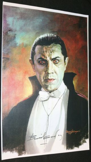 Dracula Bela Lugosi Color Print (ex) Signed By The Artist: Basil Gogos